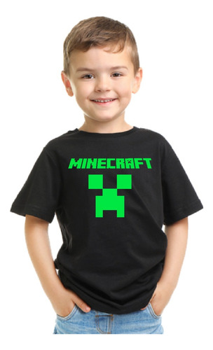 Polera De Niño Minecraft Clásico Full