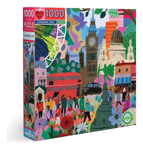 Eeboo: Piece And Love London Life Rompecabezas Cuadrados De