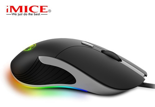 Cable Mouse H'maston X6 Rgb reforzado con 6 botones LED de 1,80 m color negro