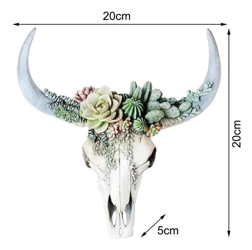 Escultura Montada En La Pared Del Cráneo De La Vaca