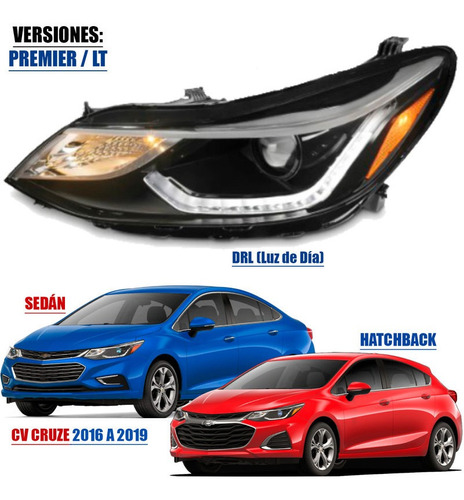 Faro Chevrolet Cruze 2016 2017 2018 2019 Led Piloto Izquierd