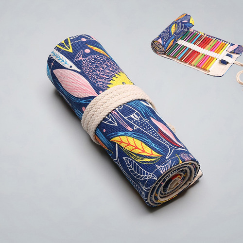 Roll Up Pencil Case Travel Pencil Bag Papelería 48 Ranuras