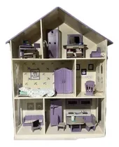 Comprar Casita De Muñecas + Muebles!!! Pintada Y Decoradas!!!