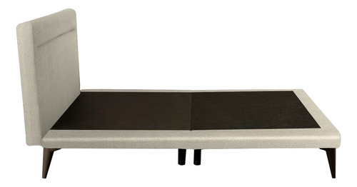 Cama Individual Danita, Base Armable Con Cabecera Roomi Color Beige Danita