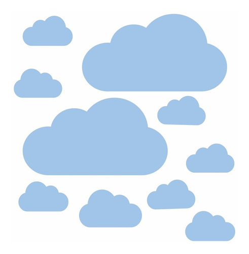 Adesivo De Parede Nuvens Azul Bebe 18 Nuvens