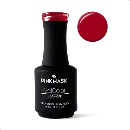 Esmalte de uñas color Pink Mask Semipermanente Gel Color de 15mL de 1 unidades color California red