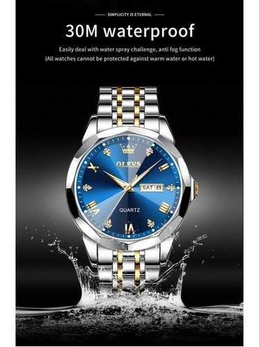 Imagen 3 de 7 de Reloj De Cuarzo Calendario Diamante