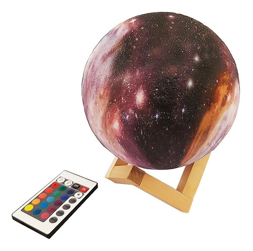 Lampara Galaxia 3d Luz De 12 Colores + Control Remoto Full