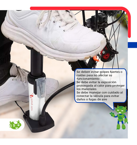 Mini Bomba Manual Con Pedal Slim Company Con Válvulas Para Inflar Cama Inflable Pelota De Playa Balón Neumático De Bici Multifuncional Color Blanco
