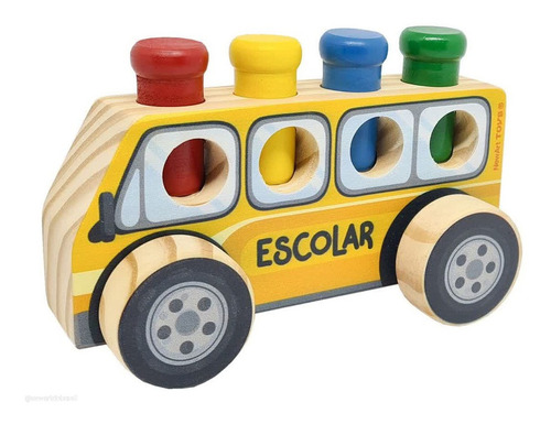 Brinquedo Educativo Bondinho Ônibus P/ Encaixe - Newart