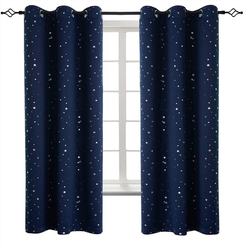 Navy Star Blackout Cortinas Para Niños S Dormitorio Gr...