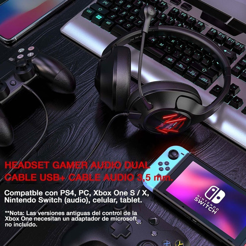 Imagen 8 de 10 de Auriculares Gamer Eksa E3 Air Joy Pro 7.1 Pc Ps4