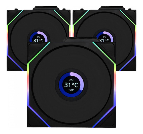 Fan Gamer Lian Li Uni Fan Tl Wireless Lcd Reverse Preto Led Argb