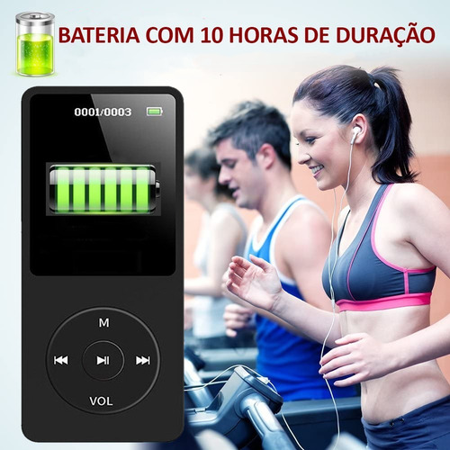 Imagem 5 de 8 de Mp3 Mp4 Player Gravador Radio Fm Suporta 64gb Corrida + Fone