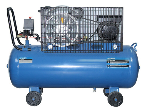 Compresor Hyundai Monofásico 3hp 100l 115psi Correa
