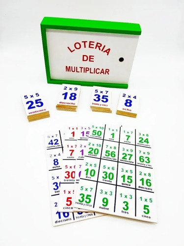Lotería Didáctica Tablas De Multiplicar De Madera Matemática