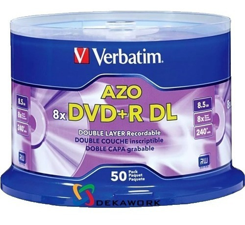 Dvd+r Dual Layer Azo 8x Grabable Verbatim Campana X 50 Unid