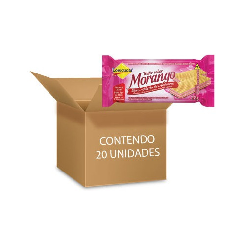 Biscoito Zero Lactose E Açúcar Morango Lowçucar 20un De 22g