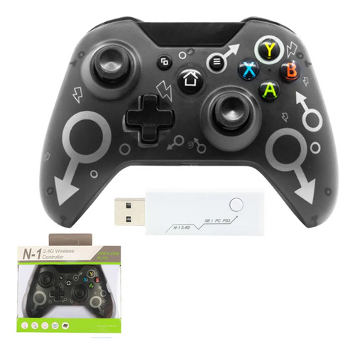 Joystick Inalámbrico Negro Compatible Xbox Ps3 Pc Android 