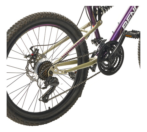 Benotto Bicicleta Montaña Blackcomb R24 21v. Hombre Ds Frenos Doble Disco Mecanico Acero Uva Talla:un