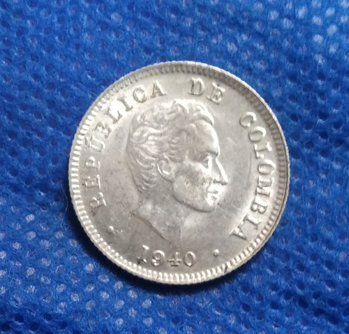 Moneda De Plata De 10 Centavos Del Año 1940