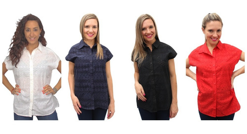 Imagen 2 de 7 de Blusa United Colors Of Benetton Abotonada Broderie Algodon
