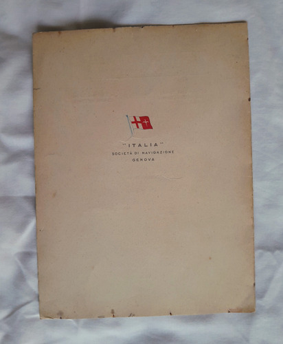 Antiguo Menu Barco Societá Navigazione Genova 2da Clase 1958 (Usado)