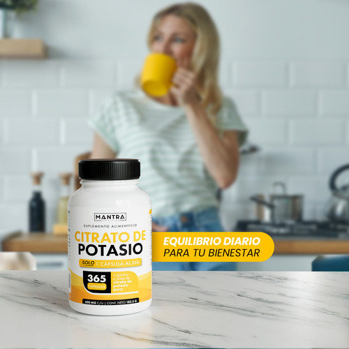 Citrato De Potasio De 365 Cápsulas Mantra Nutrition Sabor Sin Sabor