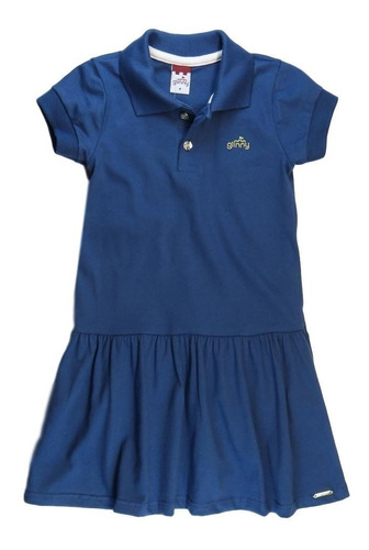 Vestido Infantil Polo Azul - Glinny