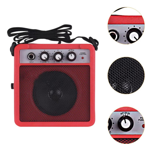 Mini Amplificador De Guitarra De 5 W Para Práctica Rojo