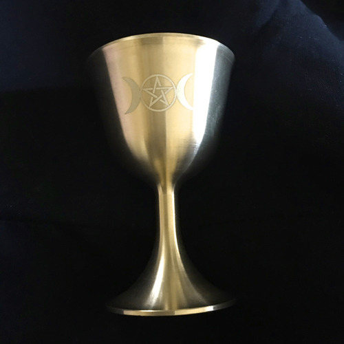 Copa De Altar Wicca, De Latón Bañado En Oro, For Ceremonia,