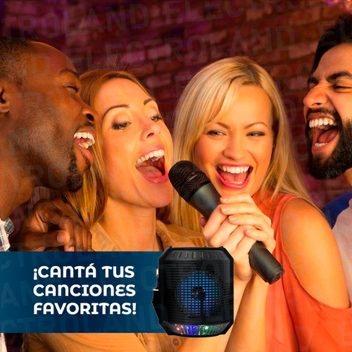 Imagen 8 de 10 de Parlante Portátil Bluetooth Con Luz Led Recargable Usb 500w