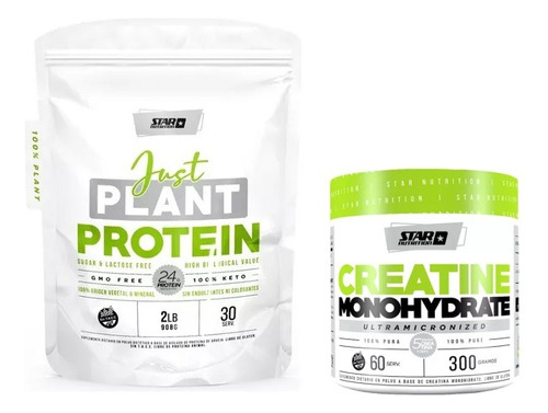 Just Plant Protein 2lb + Creatina 300gr Star Nutrition