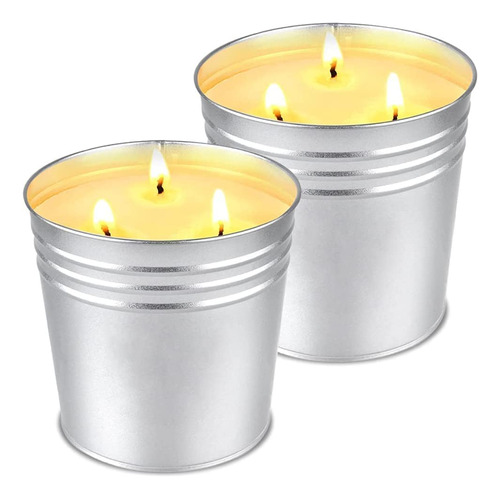 Citronella Candles - Velas Grandes Para Exteriores, 2 Velas