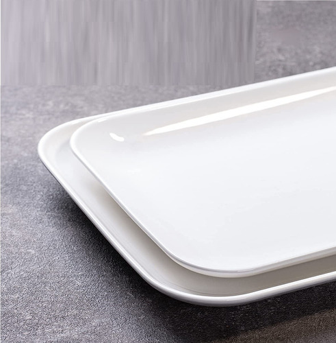 24 Travessa Bandeja Retangular Melamina Servir Buffet 22cm