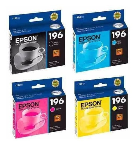 Kit 4 Cartuchos Epson 196 T196 Para Xp-401 Wf-2512 Wf-2532