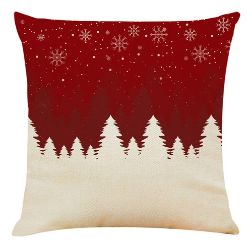 Funda Para Cojin Navideño 45x45 Cm Diseño Santa Claus 6 Pz