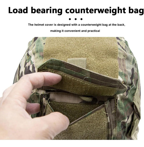Azb Tactical Airsoft Casco Cover Con Bolsa De Contrapeso El