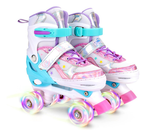 Runcinds Toddler Roller Skates For Girls Kids, 4 Size Adjus.