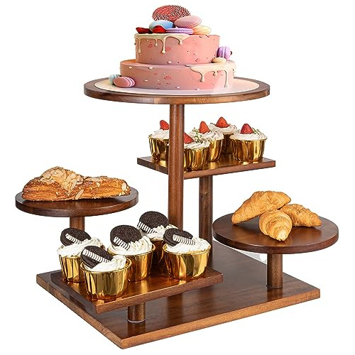 5 Tier Wooden Cupcake Stand,farmhouse Cupcake Display S...