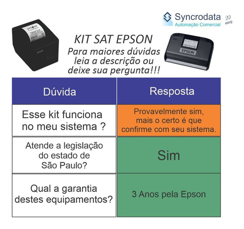 Imagem 5 de 5 de Kit Sat Epson - Sat A 10 + Impressora Térmica Tm-t20x Usb