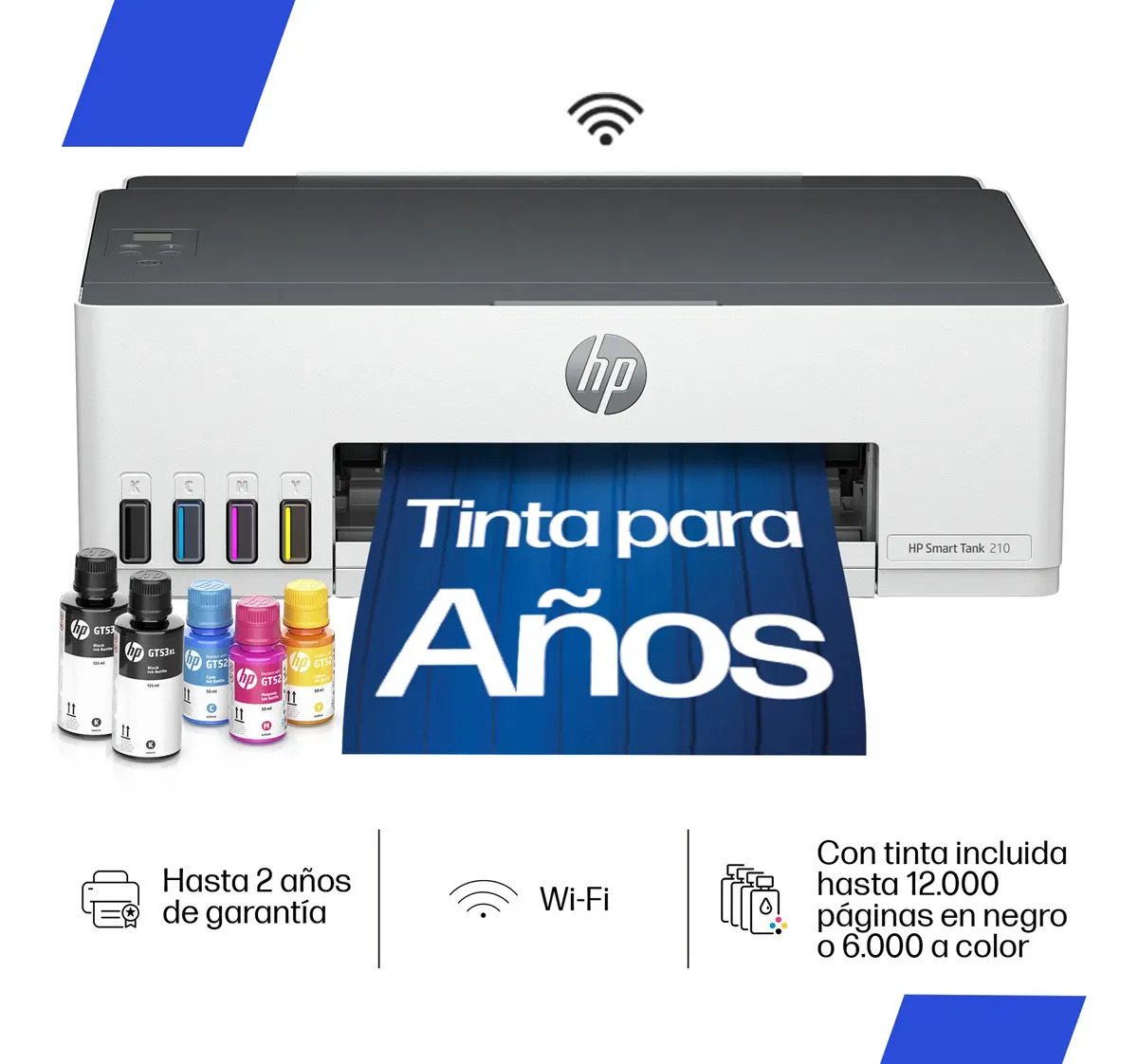 Impresora Hp Smart Tank 210 Tinta Continua Color Wi-Fi Smart App Blanco