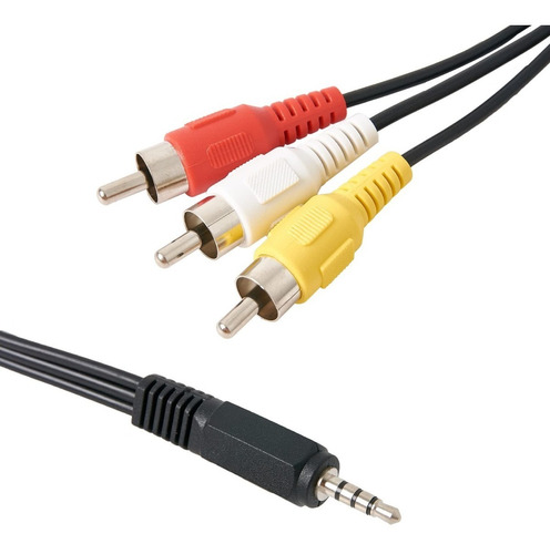 Cable Tripolar Audio Video De Conector 3.5mm A 3 Rca Machos