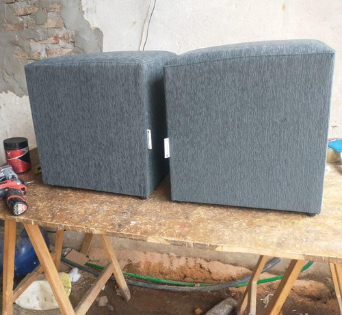 Puff Cubo Tapizado Chenille Tamaño 45x45x40