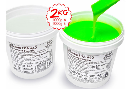 Silicona Caucho Para Resina Epoxica Y Chocolatería Kit 2 Kg