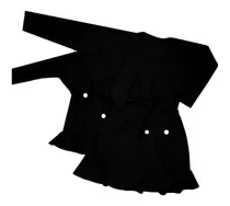Comprar Vestido Tal Mãe Tal Filha Manga Longa Cinto Amarrar Pompom