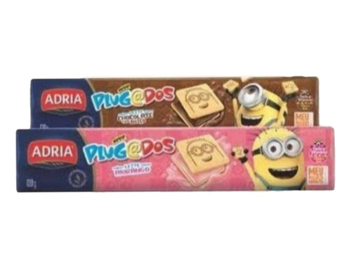 Kit 10 Uni Biscoito Recheado Minions Chocolate E Morango