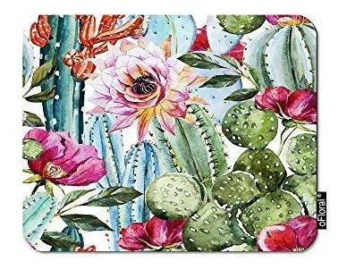 Ofloral Cactus Juego Mouse Pad Tropical Rosa Rosa 1zq4u