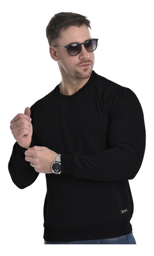Imagen 2 de 4 de Buzo Hombre Liso Algodon Friza Cuello Rendondo Colores