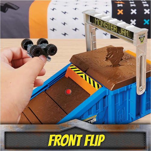 Monster Jam Mini Freestyle Flip Arena Playset Y Almacenamien